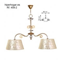 www.hiperhogar.es lampara dos brazos  salon forja