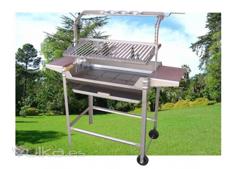 Barbacoa portatil J.R.BALUJA de acero inox.