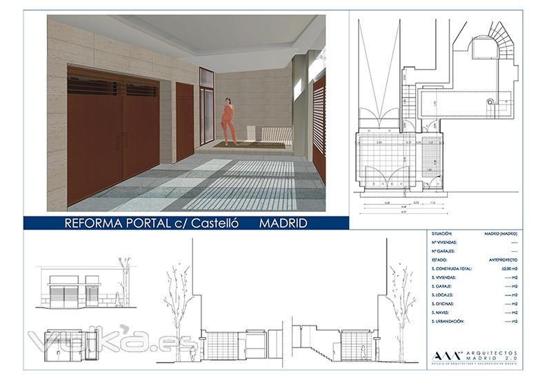 Arquitectos Madrid 2.0 - Reforma de portal comunitario en la calle Castelló, Madrid