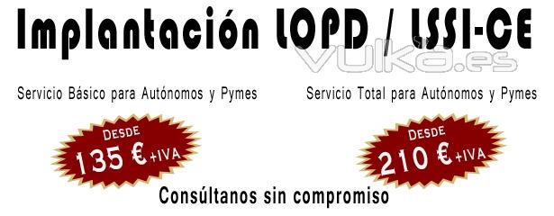 Implantación LOPD básica para autónomos y Pymes