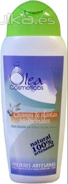 Champú de Plantas medicinales con aceite de oliva, previene la caida y alivia problemas en el cuero cabelludo