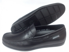 Zapato mocasin con antifaz en negro de mephisto suela de goma fina plantilla extraible