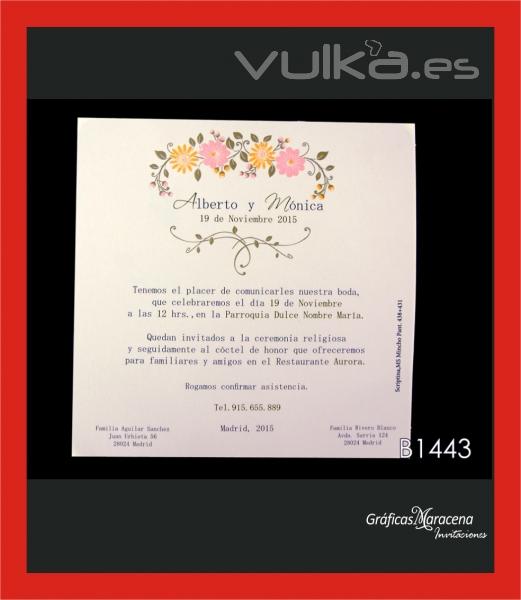 Invitación de boda en Granada, estilo vintage - nueva colección