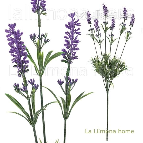 Flores artificiales. Rama flores lavanda artificial oscura 60 3 - La Llimona home