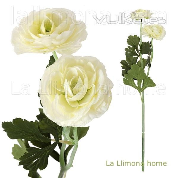 Flores artificiales. Rama flores rannculos artificiales crema 49 2 - La Llimona home