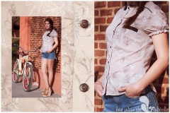 Modelo ascot es una blusa de algodn estampado, mangas farol y pequeas aberturas a los lados