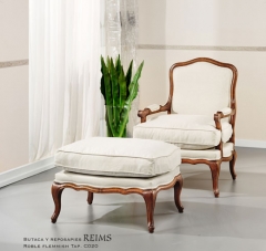 Butaca reims  color: blanco o negro patinado y roble flemish medidas: butaca 73 cm x68 cm x96 cm,