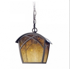 Colgante alba  color marron oxido grado de proteccion ip23 incluye dos juegos de cristales en ambar