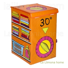 Organizacin. cesto de ropa para colada naranja 30 - la llimona home