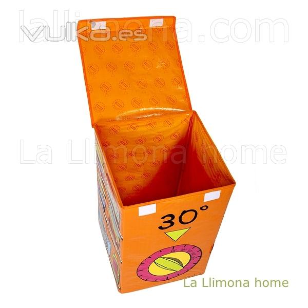 Organizacin. Cesto de ropa para colada naranja 30 1 - La Llimona home