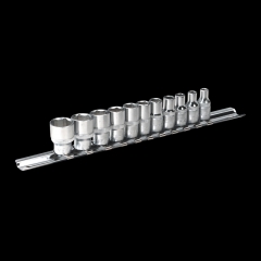 Juego 11 llaves de vaso cortos 6 caras 1/4 4-14 mm