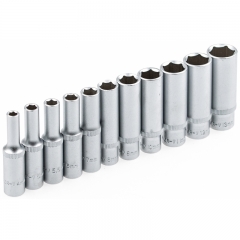 Juego 11 llaves de vaso largas 6 caras 1/4 4-13 mm