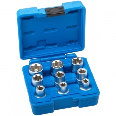 Juego 9 llaves de vaso torx 1/2