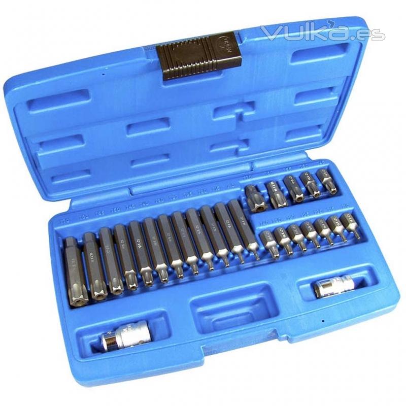 Juego 26 piezas de puntas Torx inviolable 10 mm