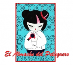 Nuestro logo, una Kokeshi peluquera