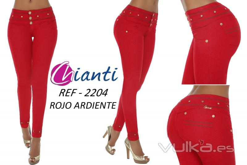 Jean colombiano color rojo Chianti