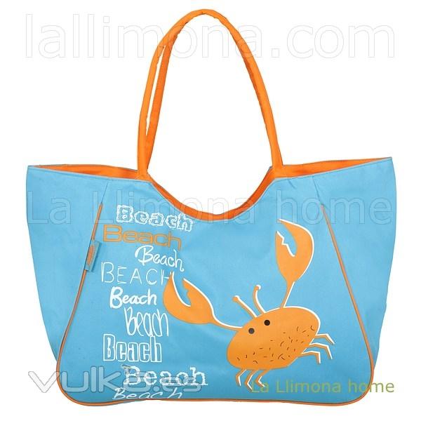 Bolsas de playa. Bolsa playa Crab cremallera azul claro - La Llimona home