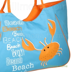 Bolsas de playa bolsa playa crab cremallera azul claro 2 - la llimona home