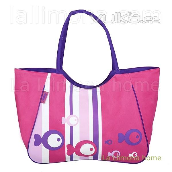 Bolsas de playa. Bolsa playa Fish cremallera fucsia - La Llimona home