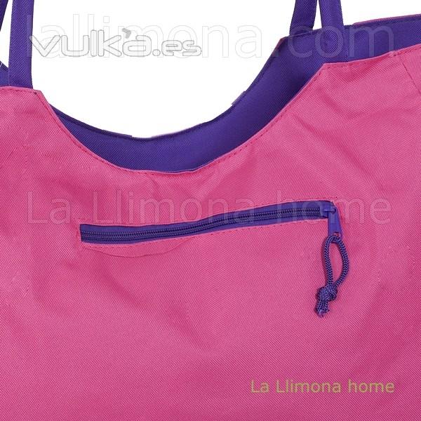 Bolsas de playa. Bolsa playa Fish cremallera fucsia 3 - La Llimona home