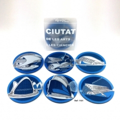 Pack de 6 posavasos ciudad de las artes y las ciencias de valentia souvenirs