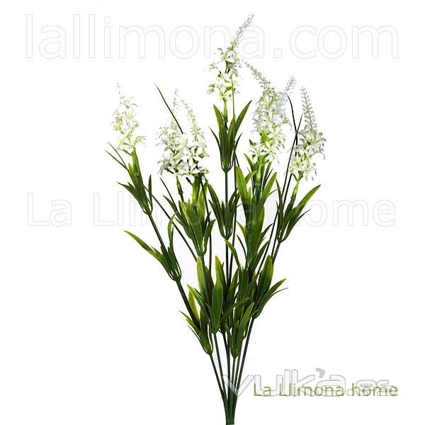 Plantas artificiales con flores. Planta flores bush verónica artificial blanca 45 - La Llimona home
