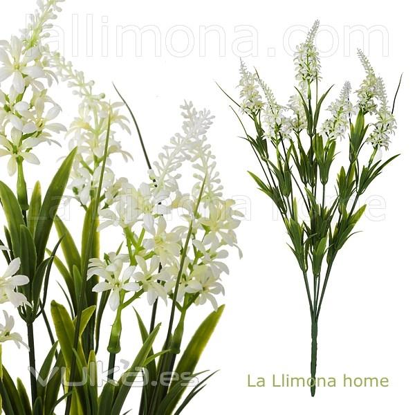 Planta flores bush vernica artificial blanca 45 1 - La Llimona home