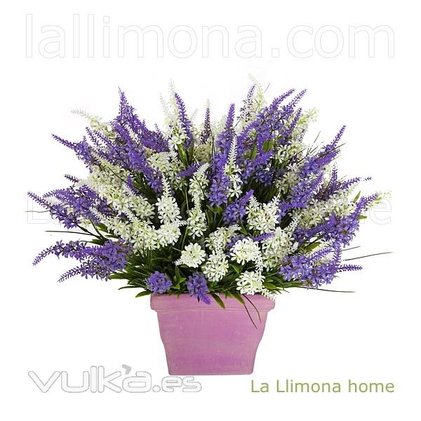 Planta flores bush vernica artificial violeta 45 2 - La Llimona home