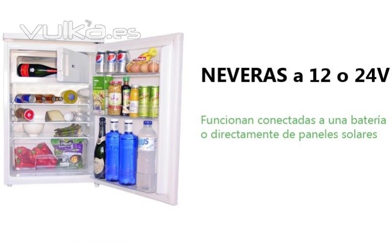 Frigoríficos para uso en instalaciones solares o en sistemas con alimentación por baterías.