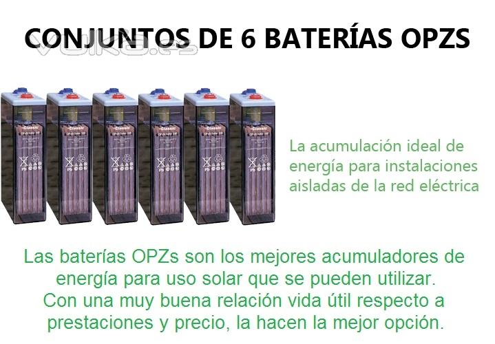 Acumuladores solares, 6 vasos de 2V OPZs. La mejor opcin para energa solar.