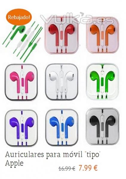 auriculares apple en varios colores lisos