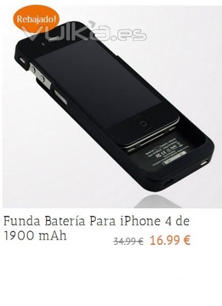 funda bateria para iphone 4 de 1900 mah una carga extra para el movil