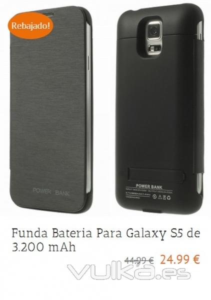 funda bateria para samsung s5 en color blanco y negro con tapa