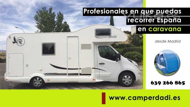 alquiler de caravana y autocaravanas en Madrid. Camperdadi es la empresa donde podrás alquilarlas.