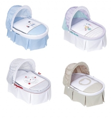 Capazos o moises para bebes con vestidura y capota