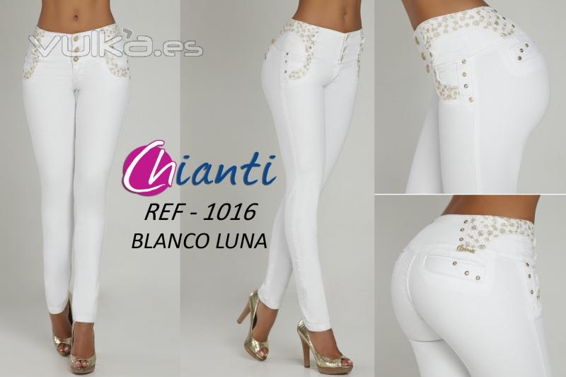 Pantalon Blanco Pus Up 100% Colombiano
