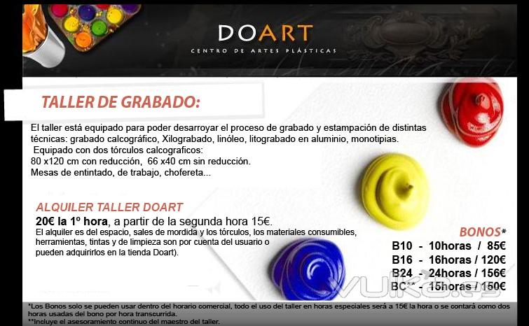 precios de alquiler de grabado por horas de Doart