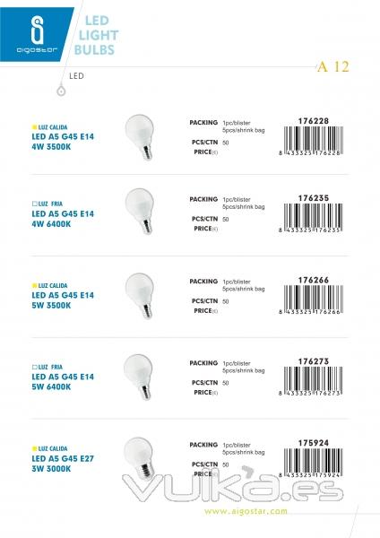 LED LIGHT BULBS A12