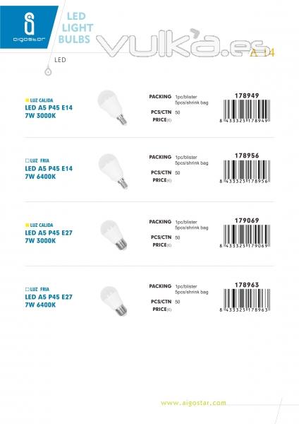 LED LIGHT BULBS A14