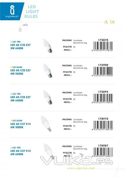 LED LIGHT BULBS A16