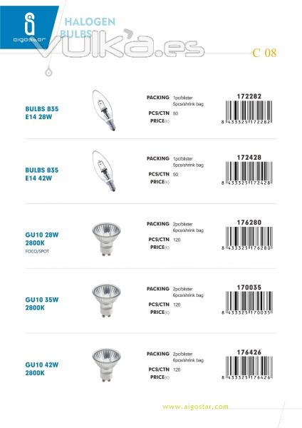 HALOGEN BULBS C8