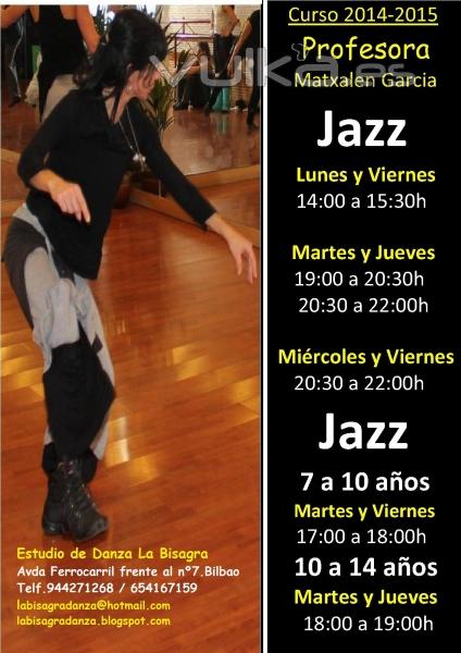 Clases de Danza Jazz impartidas por Matxalen Garcia