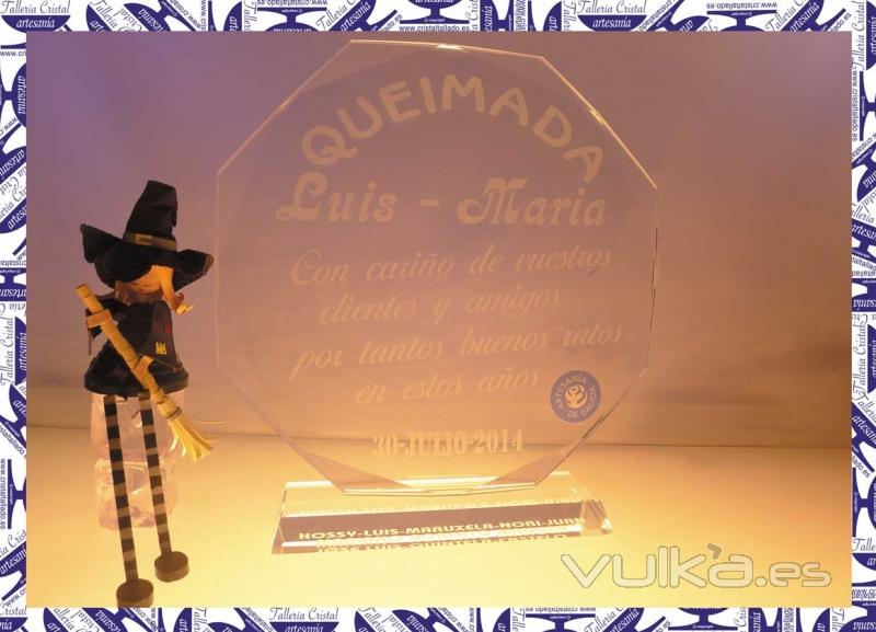 PLACA DE CRISTAL PERSONALIZADA  PARA DESPEDIDA