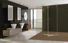 Riba  es una mampara para ducha con  puertas pivotantes de 180º de apertura