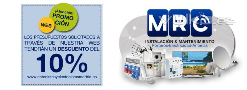 Descuento del 10% en presupuestos solicitados a través de nuestra web