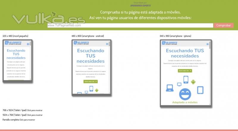 Nuestro nuevo proyecto. Comprueba como se ve tu pgina web en distintos dispositivos moviles