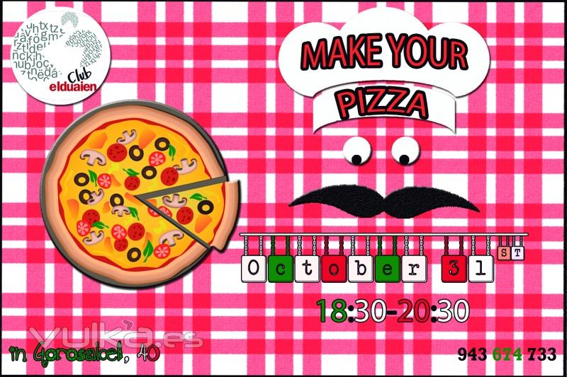 Make your pizza! For our students age 12-18. Taste it in English!