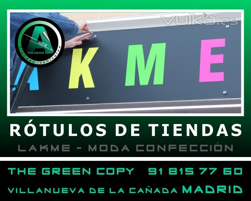 Rótulos de Tiendas Lakme Confección | The Green Copy Rotulación Villanueva de la Cañada MADRID