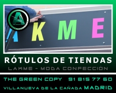 Rotulos de tiendas lakme confeccion | the green copy rotulacion villanueva de la canada madrid
