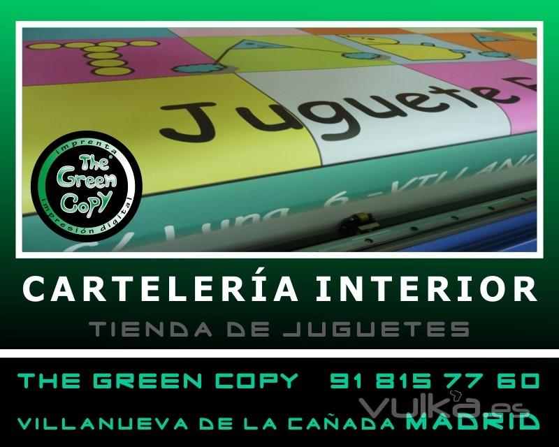 Cartelería Interior de Locales | The Green Copy Lonas Banderas Villanueva de la Cañada MADRID